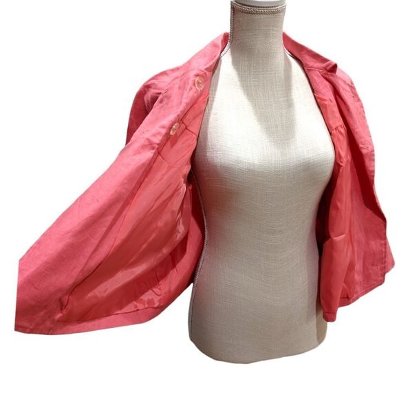 NWT Sandro Sportswear Petite Women's 100% Linen Coral Button Jacket Size PXL - Picture 5 of 10
